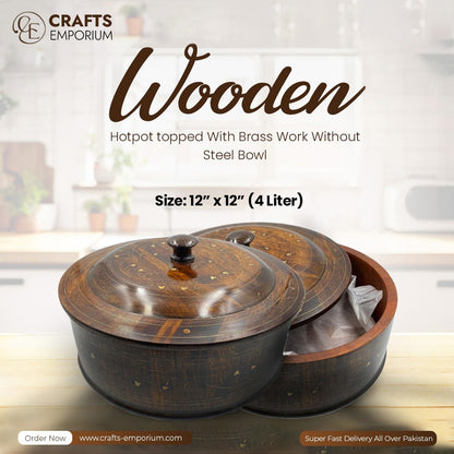 Wooden Hotpot – Brass Work