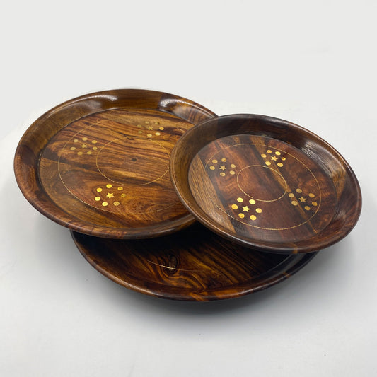 Wooden Plates Set – 3 Pieces