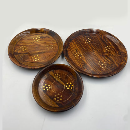 Wooden Plates Set – 3 Pieces
