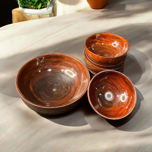 Wooden Bowl Set – 7 Pieces