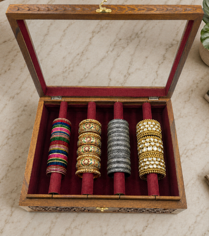 Bangle Box – Carving – Glass Top