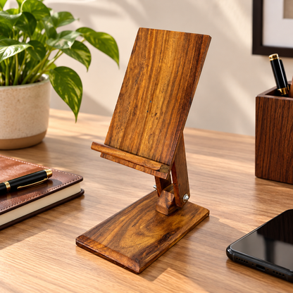Handcrafted Adjustable Wooden Phone Holder