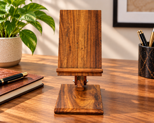 Handcrafted Adjustable Wooden Phone Holder