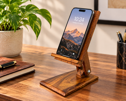 Handcrafted Adjustable Wooden Phone Holder