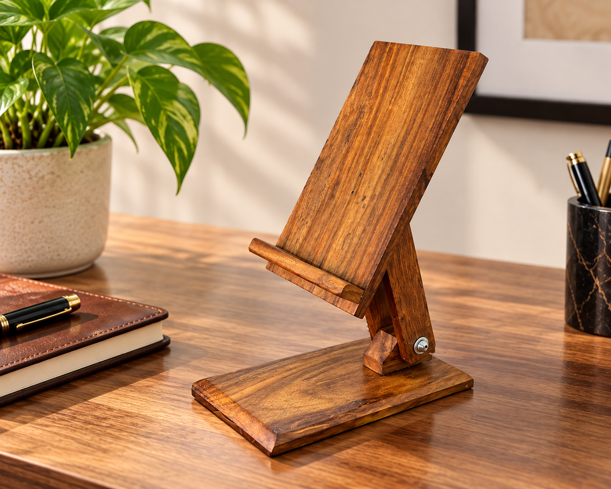 Handcrafted Adjustable Wooden Phone Holder
