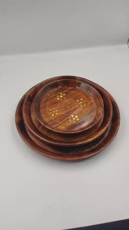 Wooden Plates Set – 3 Pieces