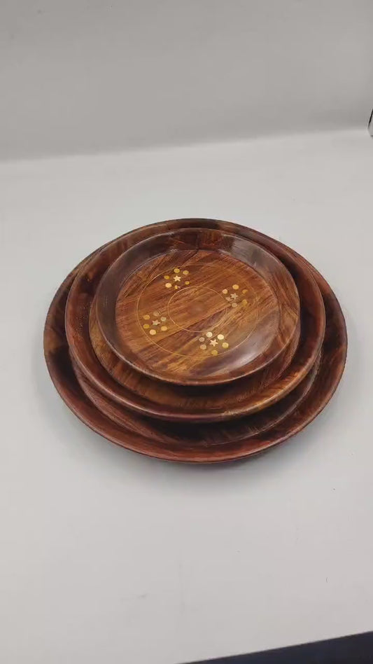 Wooden Plates Set – 3 Pieces