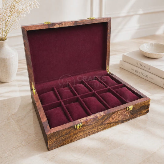 10 Watches – Golden Hinge – Wood Top