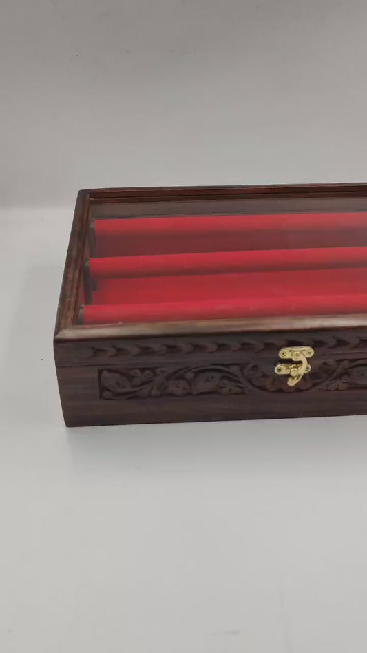 Bangle Box – Carving – Glass Top