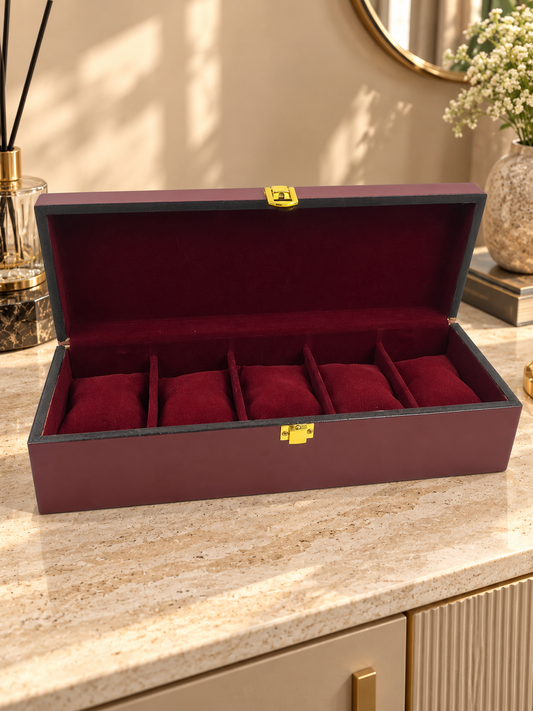 5 Watches – Wine Red