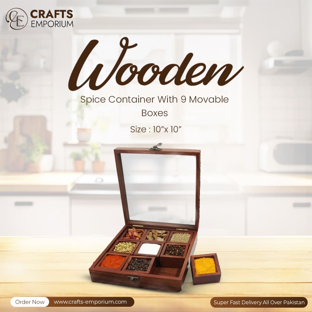 Spice Container – Plain – 9 Movable Slots